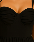 Isabella Black Strappy Maxi Dress – Recycled, Vegan & Ethical Fashion