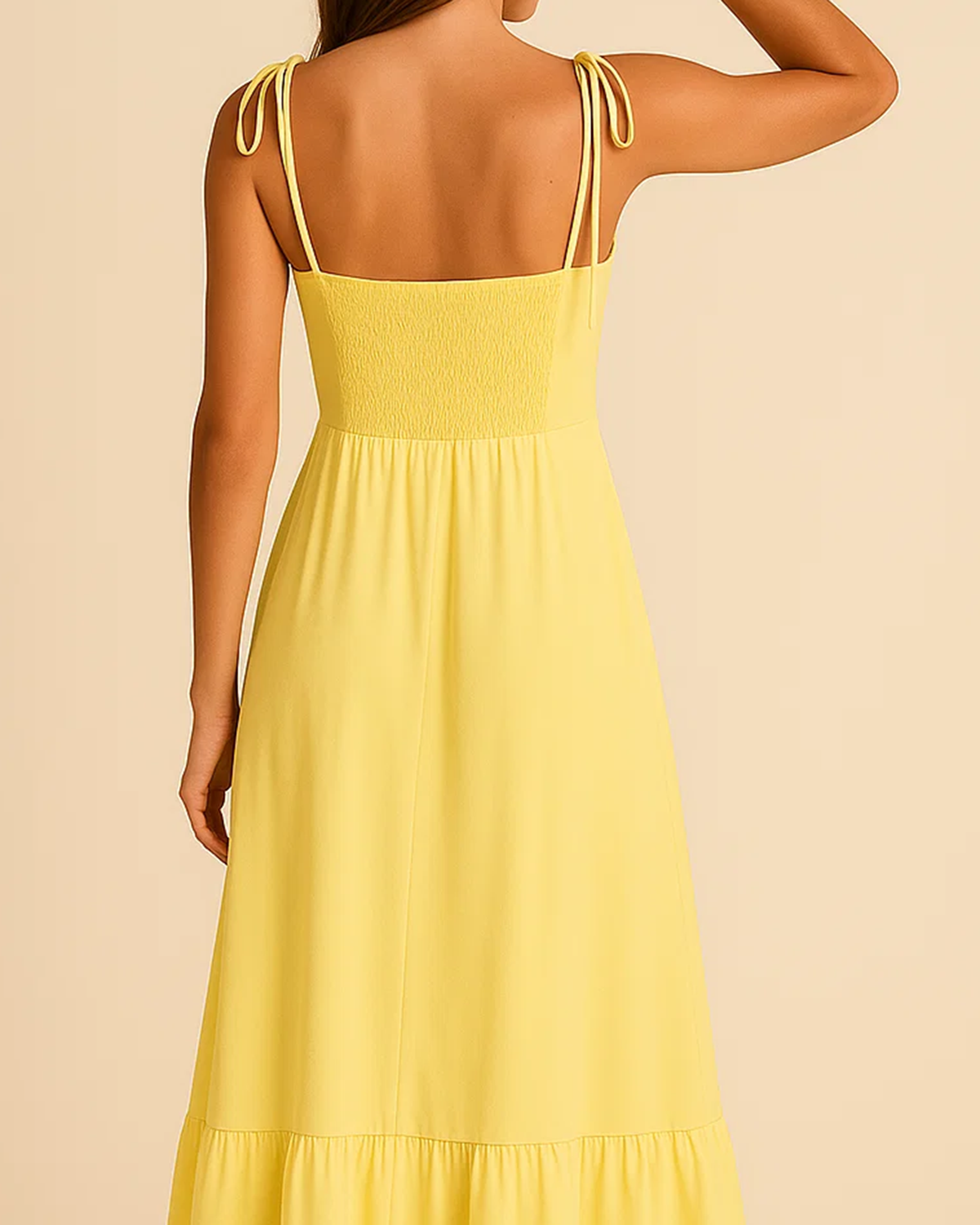 Isabella Yellow Strappy Maxi Dress – Recycled Summer Style | Vegan & Ethical