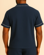 Men’s Cotton Muslin Pyjama Shorts Set – Lightweight Button-Up PJS