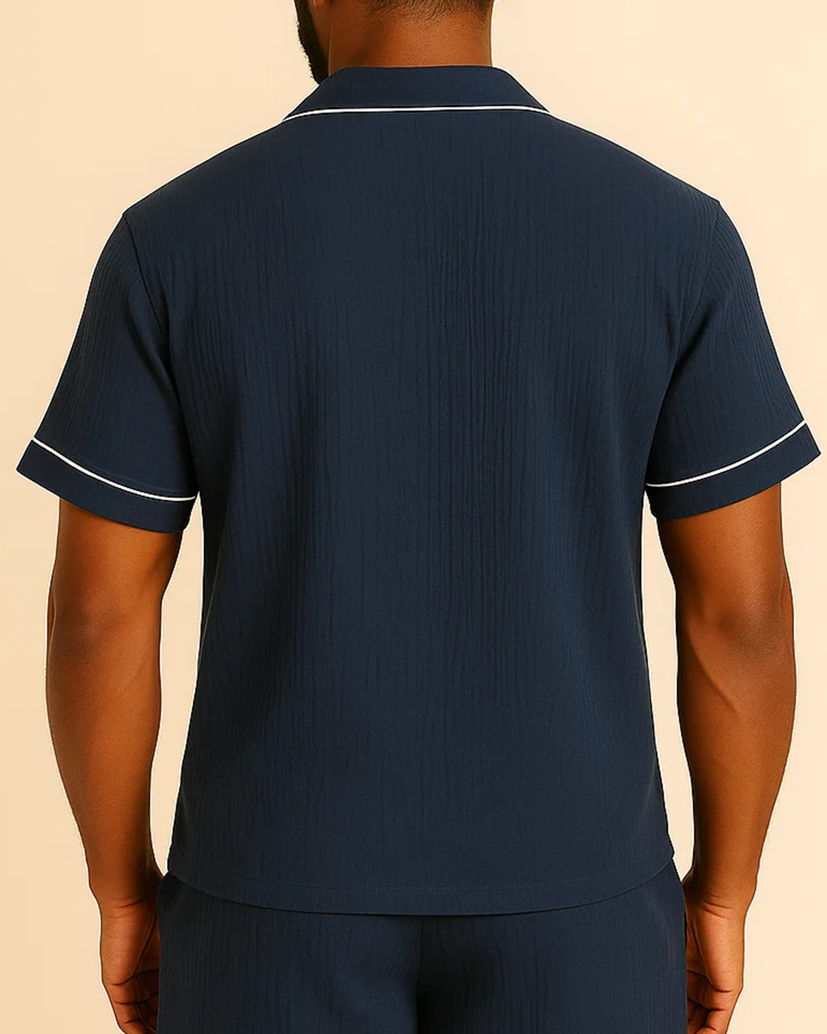 Men’s Cotton Muslin Pyjama Shorts Set – Lightweight Button-Up PJS