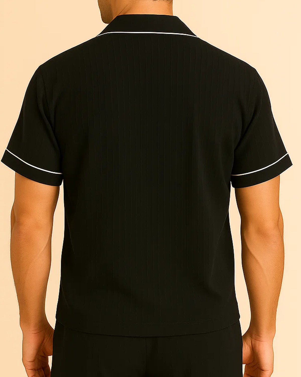 Men’s Cotton Muslin Pyjama Shorts Set – Lightweight Button-Up PJS