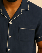 Men’s Cotton Muslin Pyjama Shorts Set – Lightweight Button-Up PJS