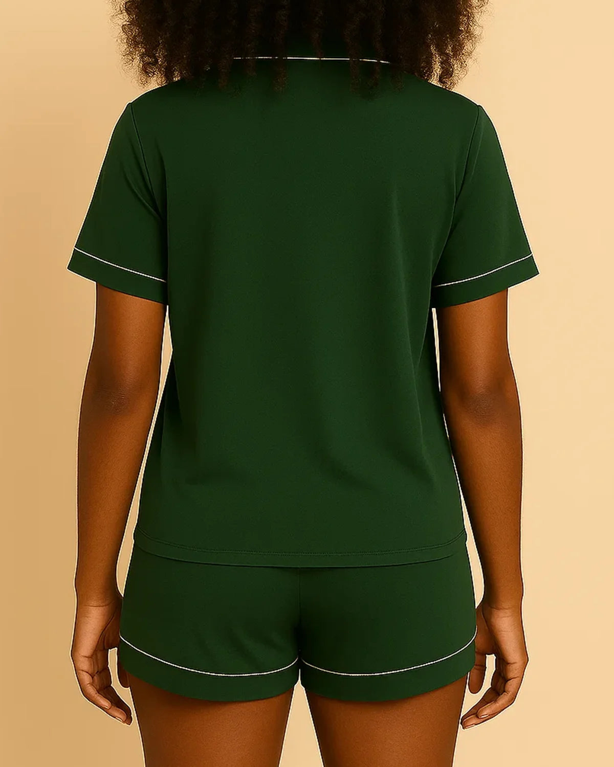 Short Sleeve Bamboo Shorts Pyjama Set – Lapel Button-Up Pyjamas for Summer