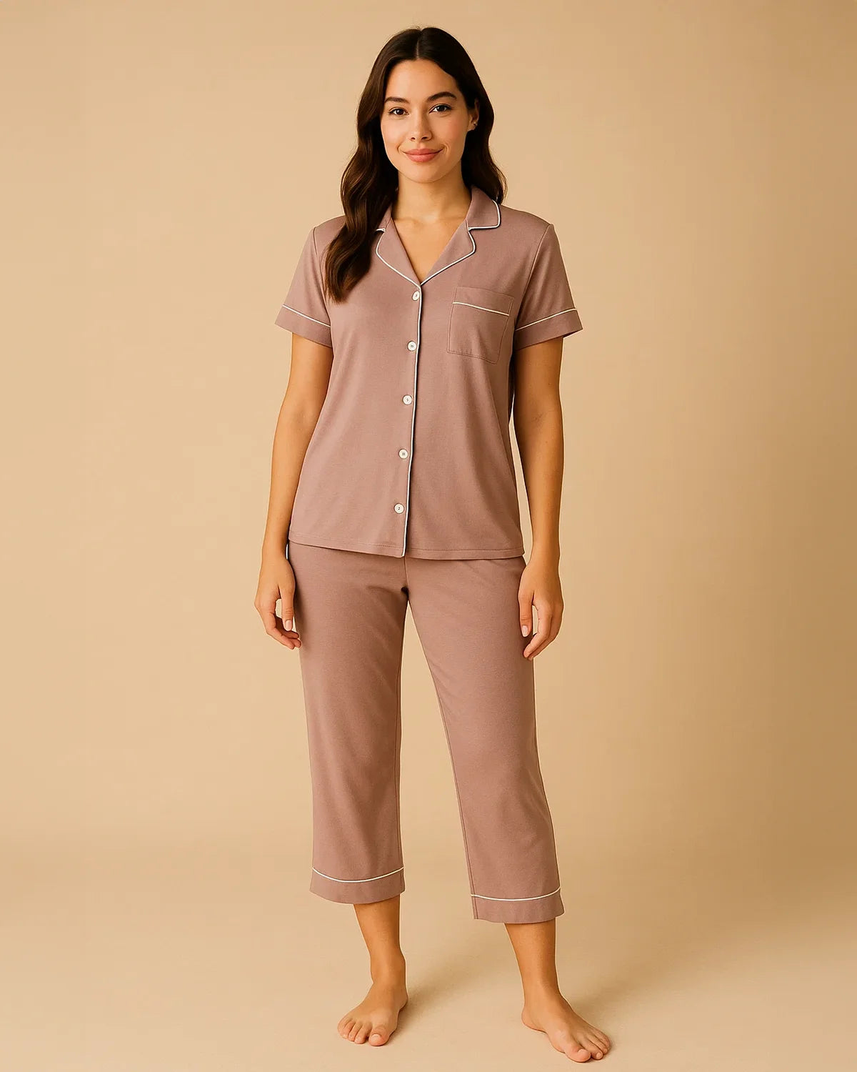 Bamboo Summer Capri Short Sleeve Pyjamas