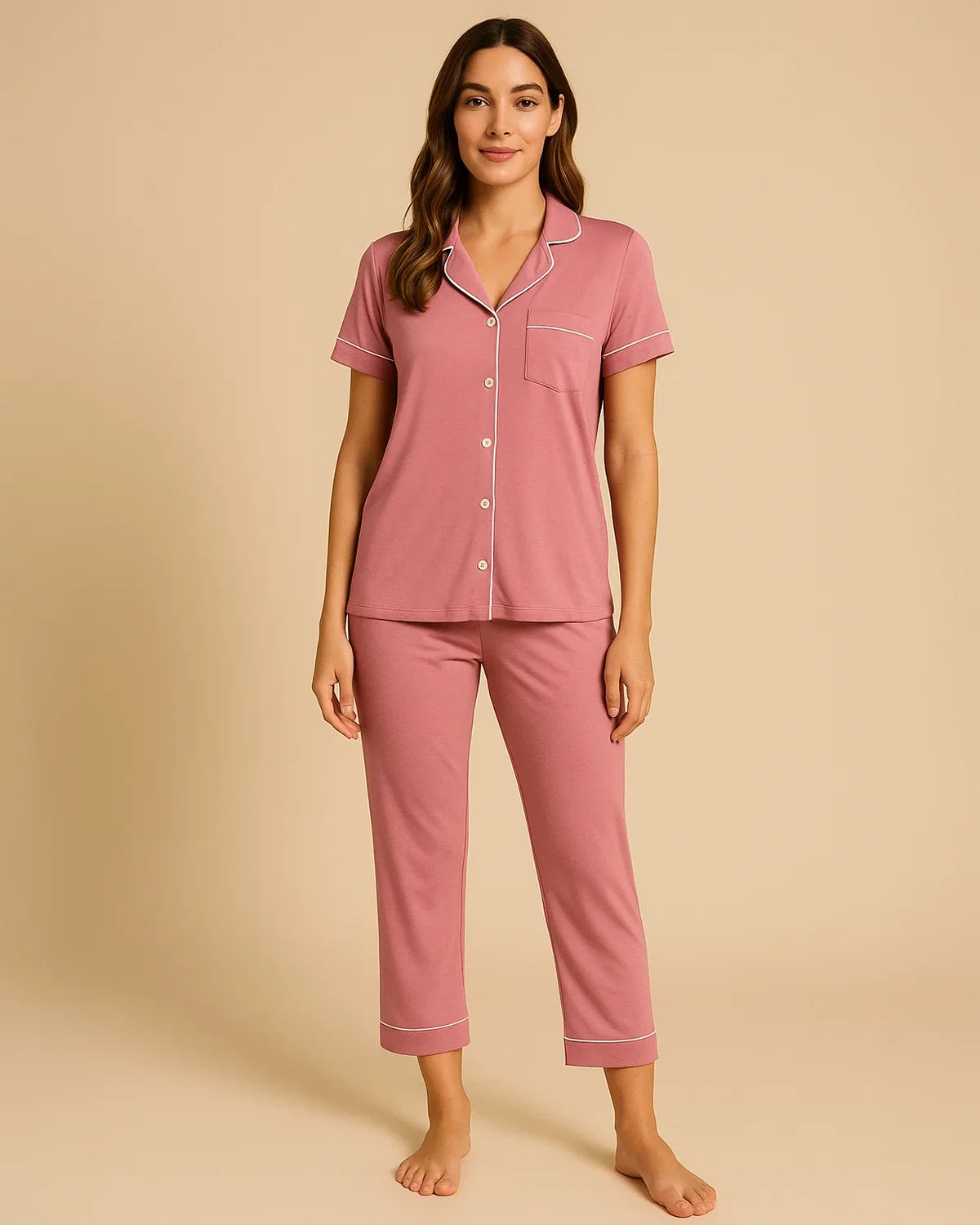 Bamboo Summer Capri Short Sleeve Pyjamas