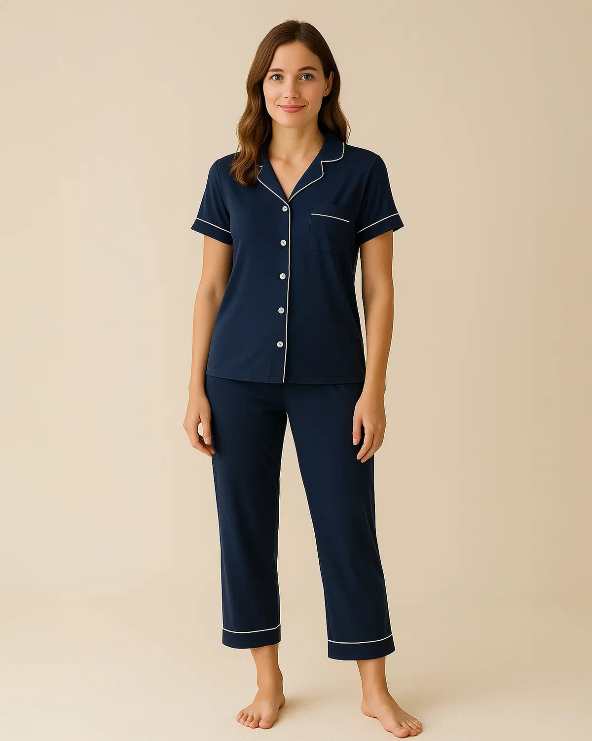 Bamboo Summer Capri Short Sleeve Pyjamas