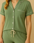 Bamboo Summer Capri Short Sleeve Pyjamas