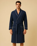 Men Organic Muslin Cotton Robe - Lightweight Breathable Robe for Men