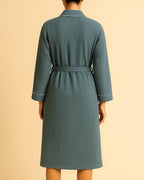 Women Organic Muslin Cotton Robe - Lightweight Breathable Ladies Dressing Gown