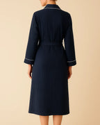 Women Organic Muslin Cotton Robe - Lightweight Breathable Ladies Dressing Gown