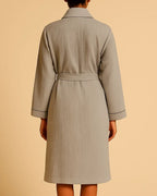 Women Organic Muslin Cotton Robe - Lightweight Breathable Ladies Dressing Gown