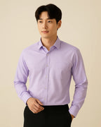 Soft lilac Elston Lavender men’s shirt – pastel bamboo blend shirt for smart casual styling