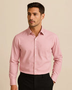 Dusty pink Elston Rose shirt – modern men’s bamboo blend shirt front view