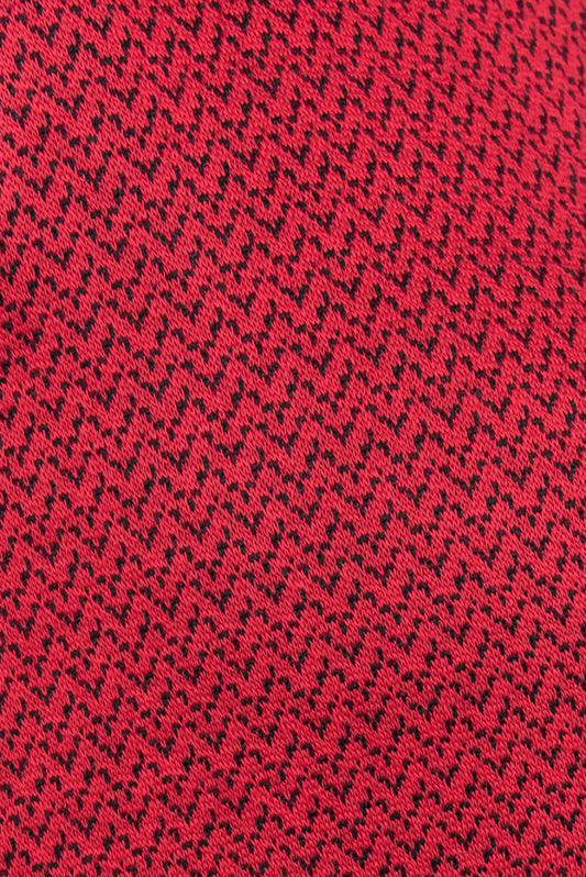 ADKN Red Organic Cotton Herringbone Knit Printed Fabric