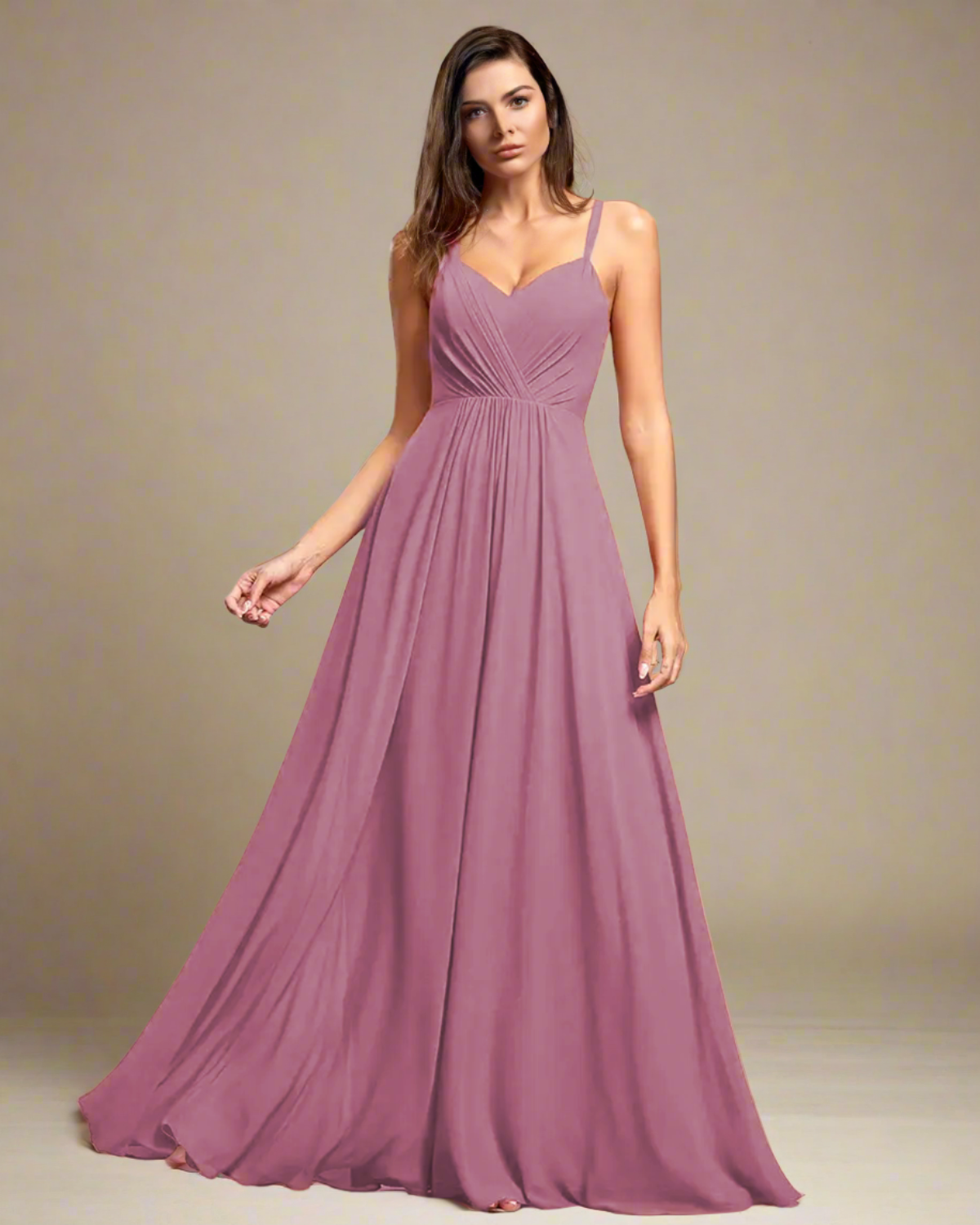 ADKN Odette Pleated Backless Burnt Orange Maxi Formal Dress XS / Lilac Pink