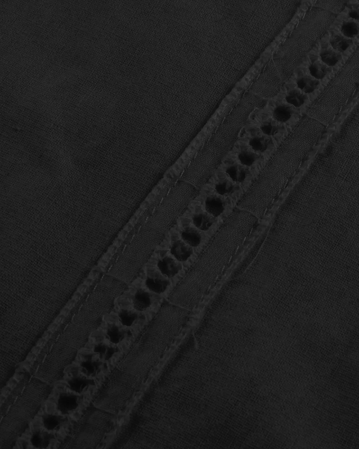 ADKN Men Black Cuban Linen Shirt - Short Sleeve Guayabera