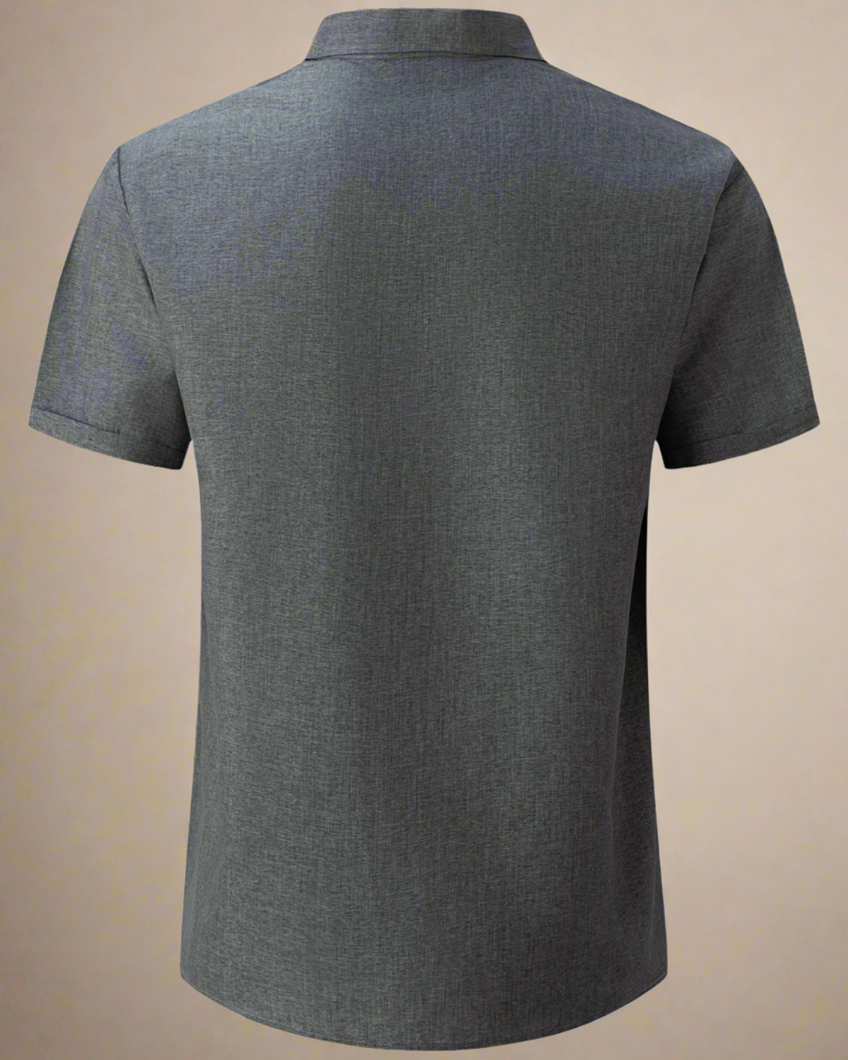 ADKN Men Grey Rayon and Linen Short Sleeve Shirt