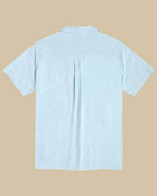 ADKN Men Linen Blue Cuban Shirt - Buttons Guayabera