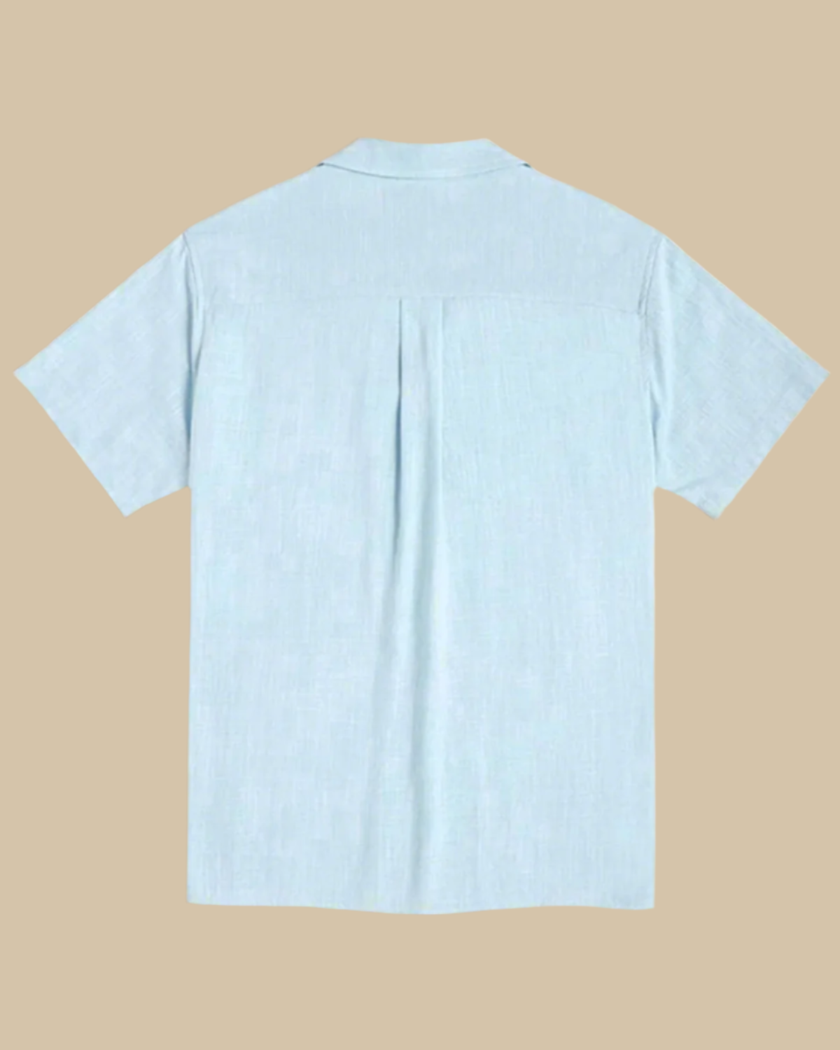 ADKN Men Linen Blue Cuban Shirt - Buttons Guayabera