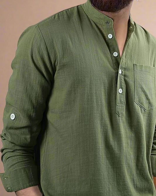men-long-sleeve-green-grandad-collar-shirt-1