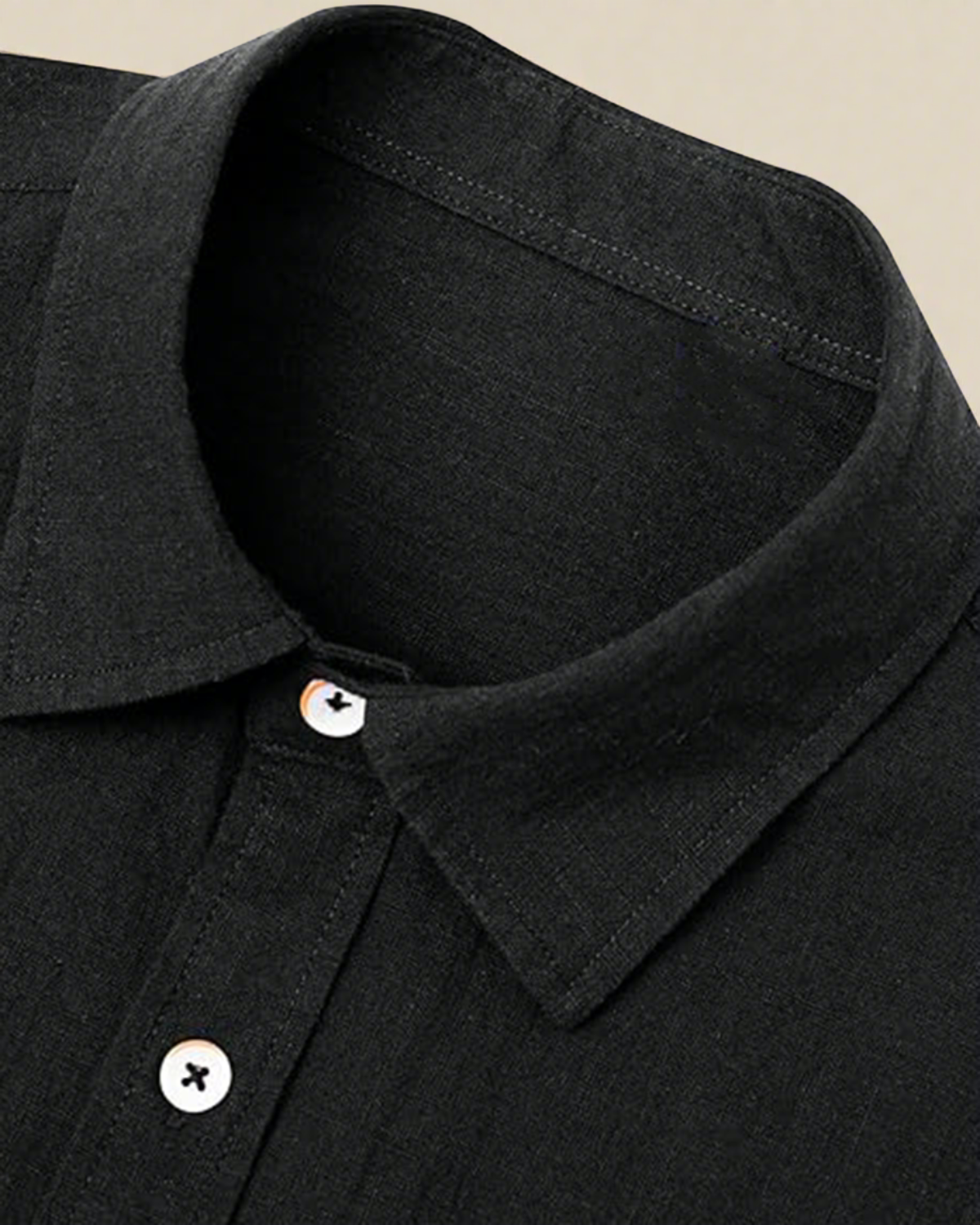 men-short-sleeve-black-cotton-and-linen-blend-shirt-2