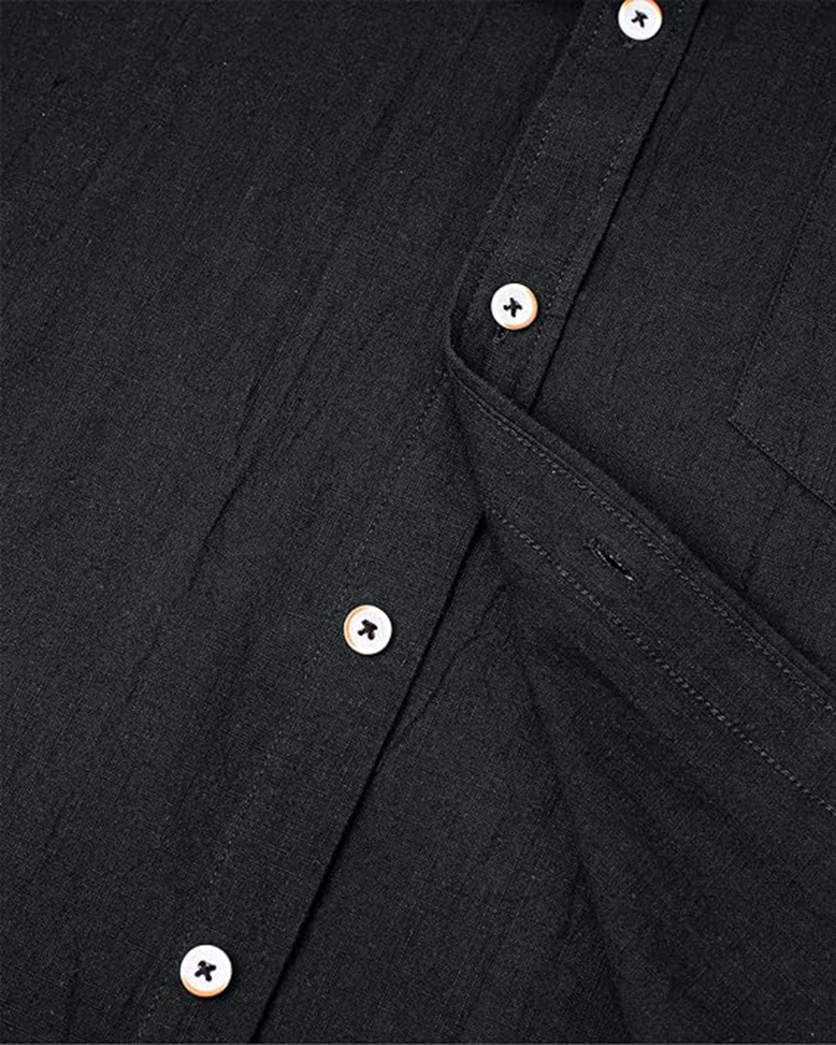 men-short-sleeve-black-cotton-and-linen-blend-shirt-3