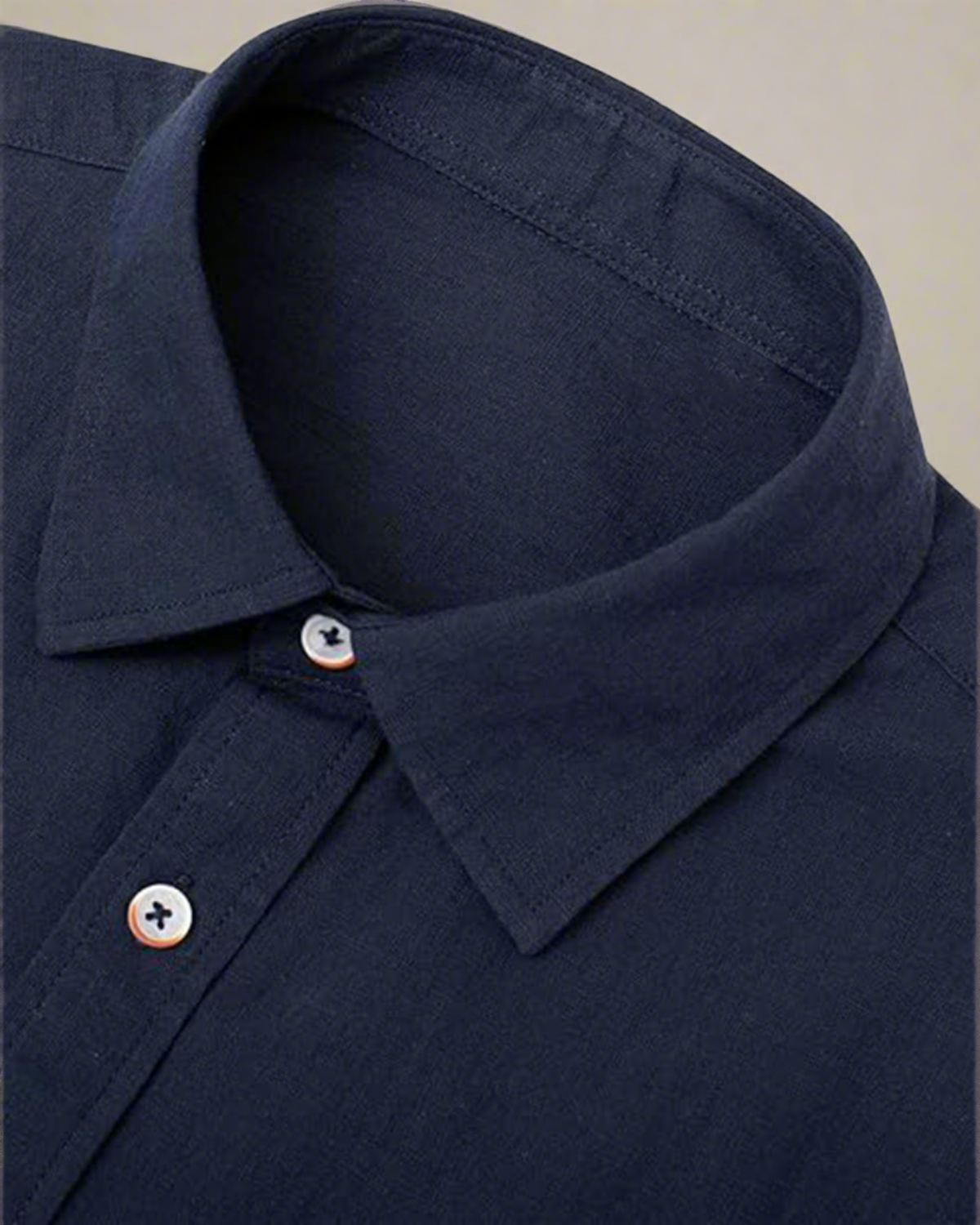 men-short-sleeve-navy-shirt-with-buttons-cotton-linen-blend-2