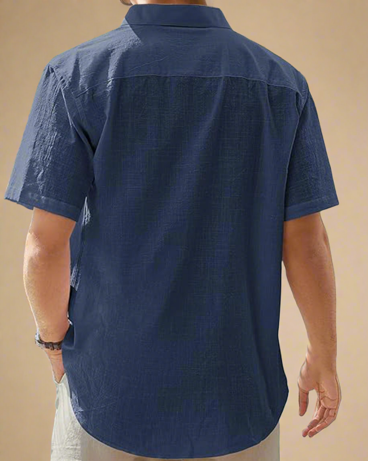 men-short-sleeve-navy-shirt-with-buttons-cotton-linen-blend-4