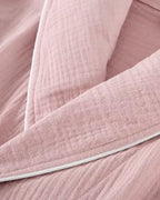 Women Organic Muslin Cotton Robe - Lightweight Breathable Ladies Dressing Gown