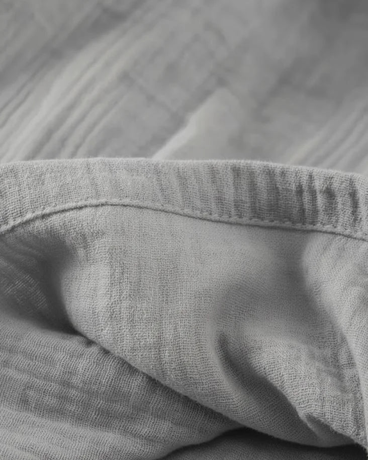 Men Organic Muslin Cotton Robe - Lightweight Breathable Robe for Men