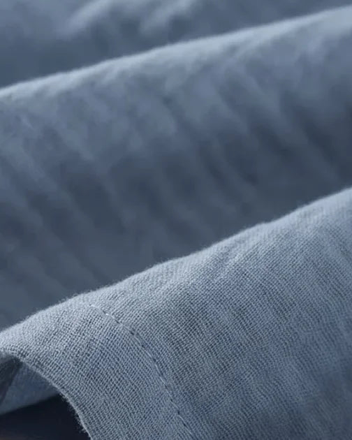 Women Organic Muslin Cotton Robe - Lightweight Breathable Ladies Dressing Gown