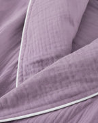 Women Organic Muslin Cotton Robe - Lightweight Breathable Ladies Dressing Gown