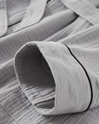 Women Organic Muslin Cotton Robe - Lightweight Breathable Ladies Dressing Gown