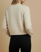 Vintage Charm Argyle Cardigan - Cream