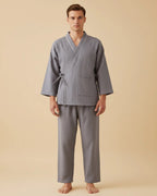 Cotton Quilted Kimono Set - Japanese Inspired Loungewear Set