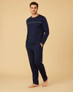 Men's Navy Loungewear Set | Recycled Cotton Pyjamas for Ultimate Comfort