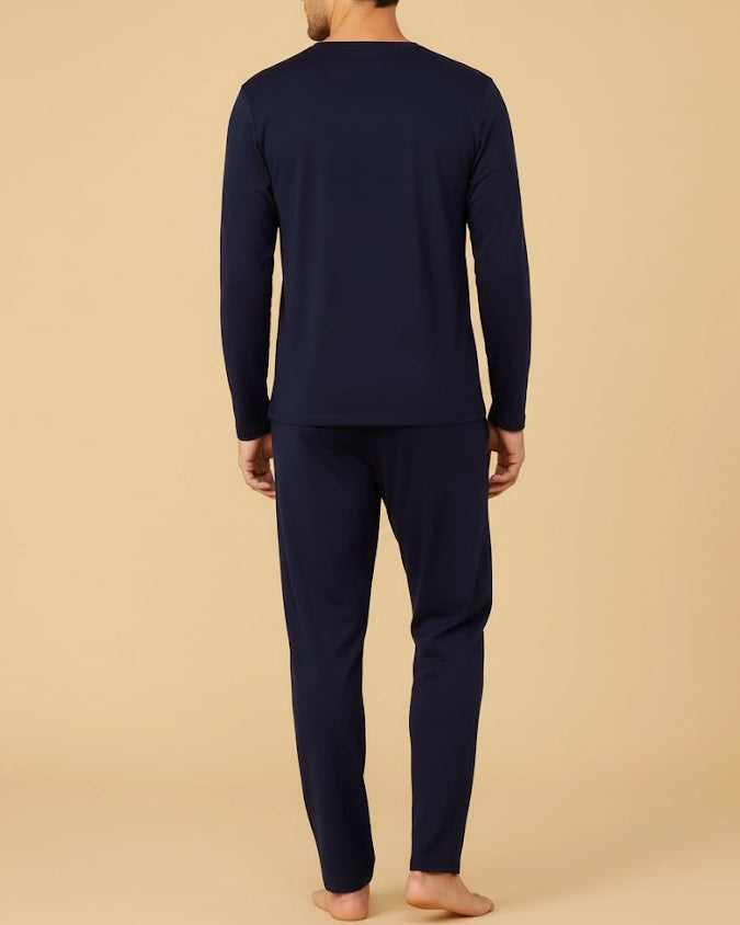 Men's Navy Loungewear Set | Recycled Cotton Pyjamas for Ultimate Comfort
