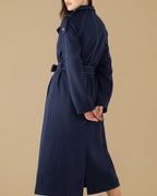 Nola Navy Blue Trench Coat – Recycled RPET Belted Coat