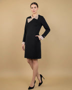 Lana Shift Dress | Eco-Friendly Black Mini with Pockets