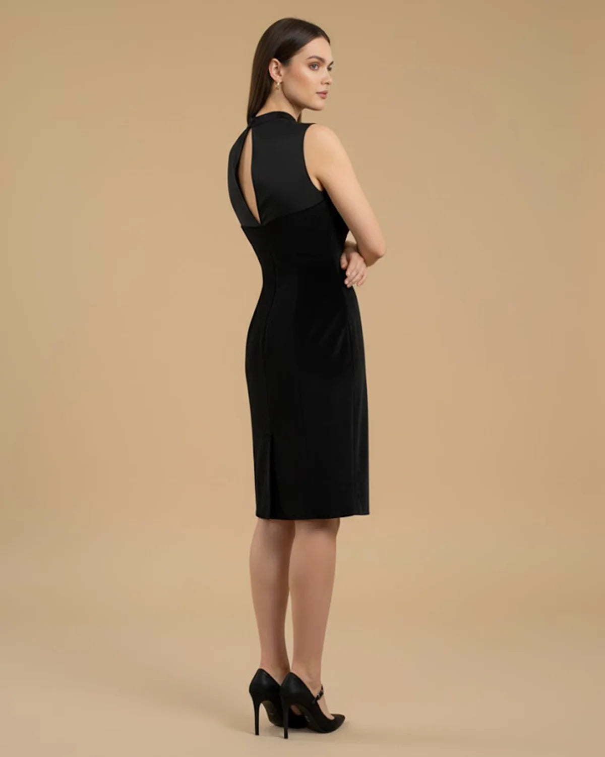 Eva Sustainable Luxury Velvet LBD with Chiffon Choker