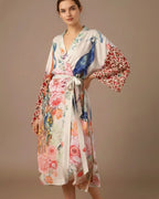 Kimono Dressing Gown with Exotic Print