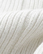 The Julian: Men’s Luxury White Ribbed Knit Polo – Long Sleeve