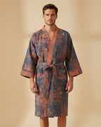 Printed Kimono Cotton Robe