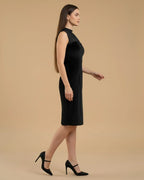 Eva Sustainable Luxury Velvet LBD with Chiffon Choker