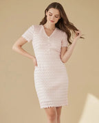 Blaer Recycled Cotton Lace Mini Dress with Short Sleeves