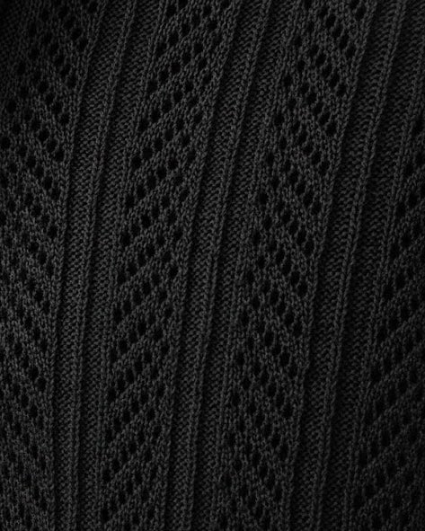 Onyx Zip-Neck Henley – Premium Viscose Long-Sleeve Polo in Black