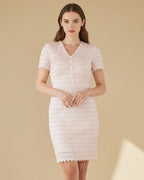 Blaer Recycled Cotton Lace Mini Dress with Short Sleeves