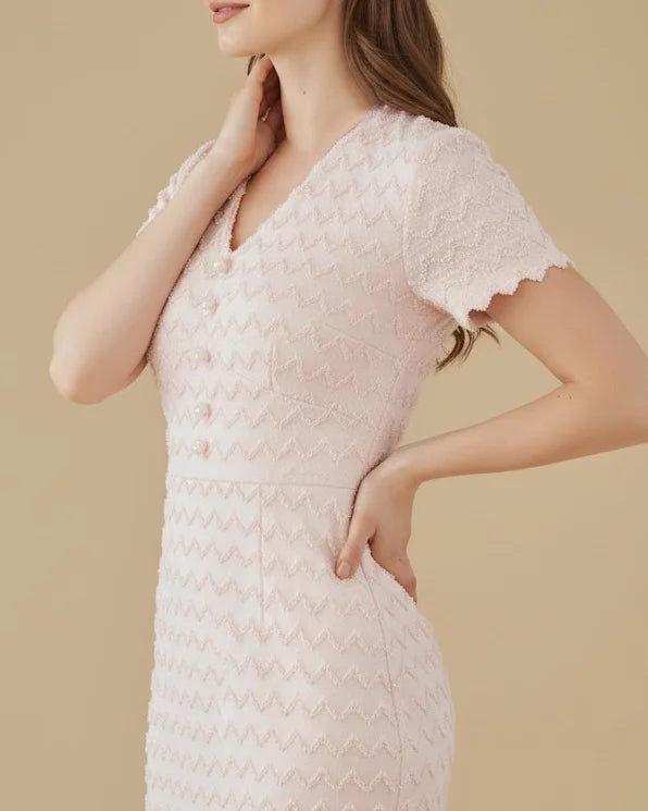 Blaer Recycled Cotton Lace Mini Dress with Short Sleeves