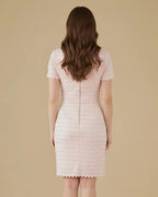 Blaer Recycled Cotton Lace Mini Dress with Short Sleeves