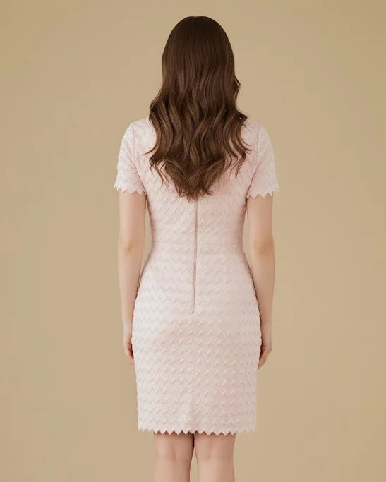 Blaer Recycled Cotton Lace Mini Dress with Short Sleeves